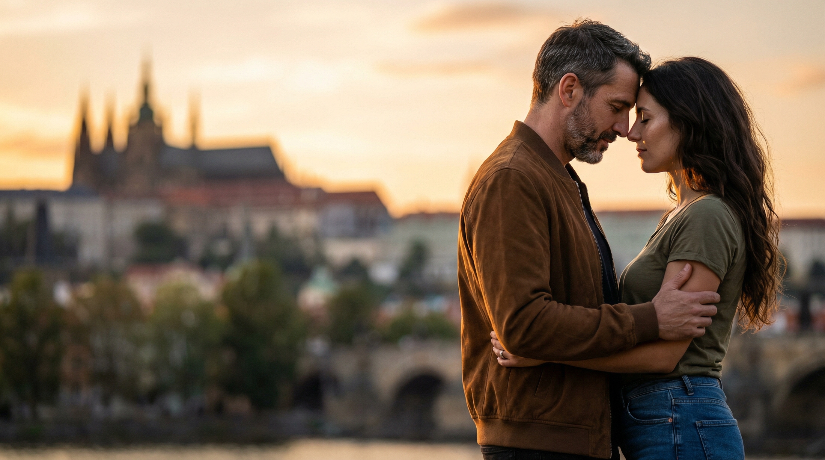 Couple dating in Prague
